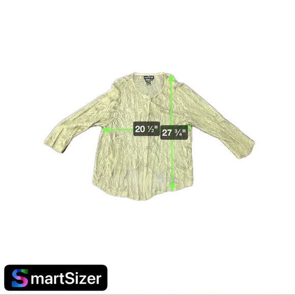 Vintage Carole Little Womens Gold Metallic Open Knit Cardigan Sweater Sz 1X - Picture 8 of 8